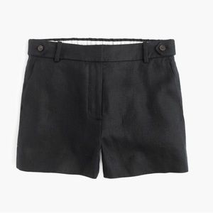 Black Linen Tailored Shorts
